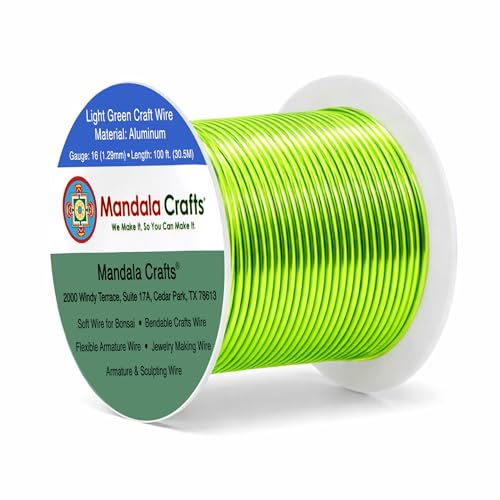 16 Gauge Light Green Anodized Aluminum Craft Wire (100 Foot)