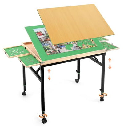 Puzzle Table Adjustable Height & Tilt with Drawers for 1500Pcs