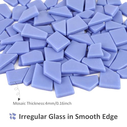 Blue Glass Mosaic Tiles for Crafts Bulk (7.05 Ounce)