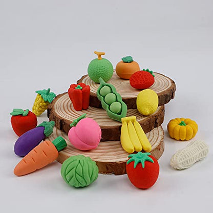 72 Pcs Assorted Fruit Pencil Erasers Toy Set (72 Count)