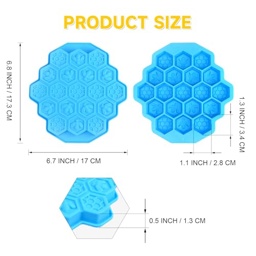 3Pcs Honeycomb Bees Silicone Molds (57 Count)