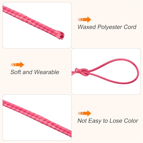 Waxed Cord 2mm Waxed Polyester Cord 11 Yard Wax String for Bracelet Making