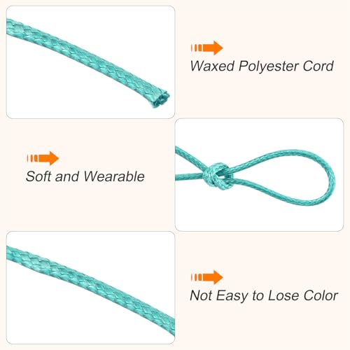 Waxed Cord 0.8mm Waxed Polyester Cord 175 Yard Wax String for Bracelet Making
