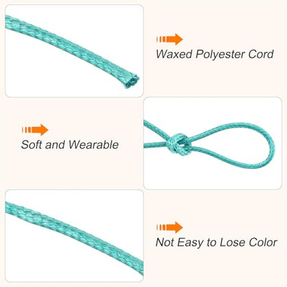 Waxed Cord 1mm Waxed Polyester Cord 175 Yard Wax String for Bracelet Making