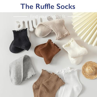 6 Pairs of Ruffle Socks Women (12 count)