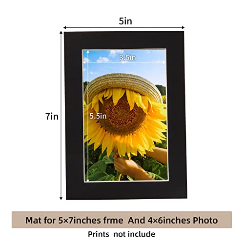 10 Pack 5x7 Black Picture Mats