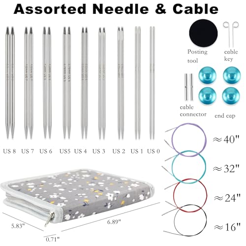 Lace Interchangeable Circular Knitting Needles (18 Count)