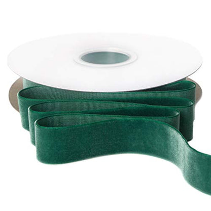 Polyester Forest Green Velvet Ribbon (30 Foot)