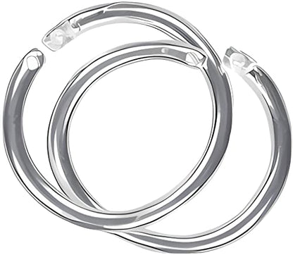 2 Locking Sterling Silver 925 12mm Round Jump Rings Crimp Lock ID (2 Count)