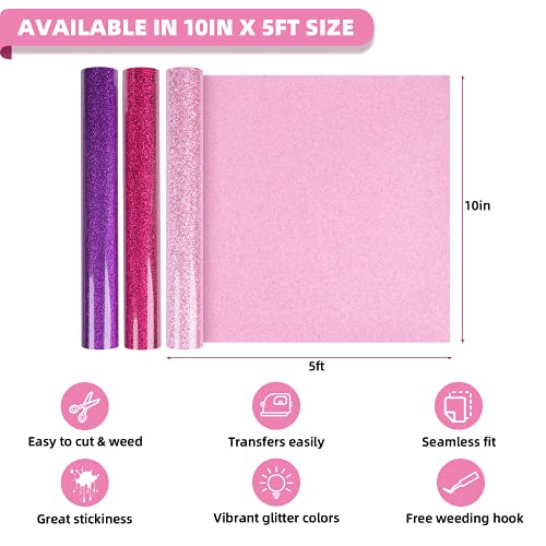 Glitter HTV Heat Transfer Vinyl Bundle