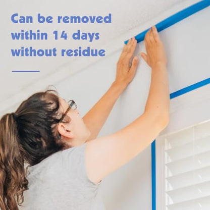 5 Rolls Painters Tape 1.5Inch Wide Blue Painters Tape for Wall Painting