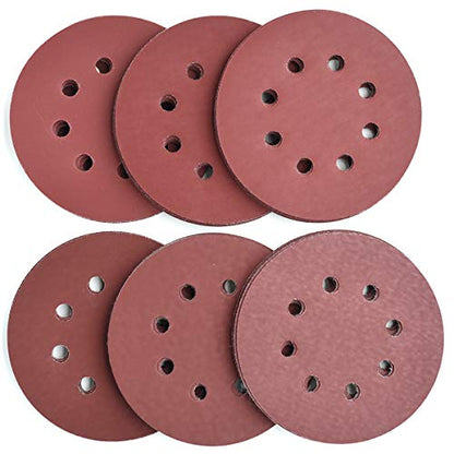 5-Inch 8-Hole Hook & Loop Sanding Discs 600-2000 Mixed Grit, 60-Pack (60 Count)