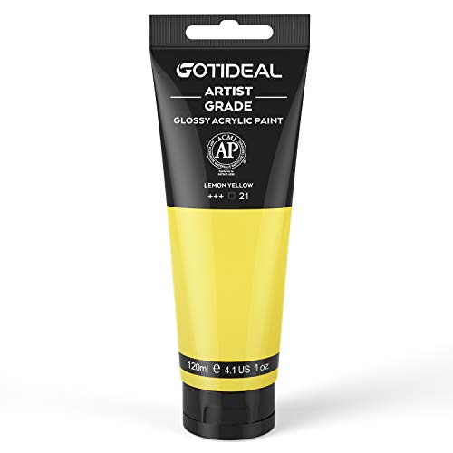 Acrylic Paint Lemon Yellow Tubes (4.1 Fl Oz)