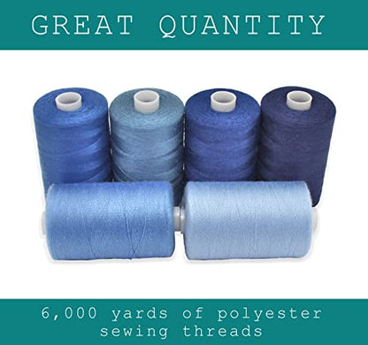 Sewing Thread in Blue Color Tones (18000 Foot )