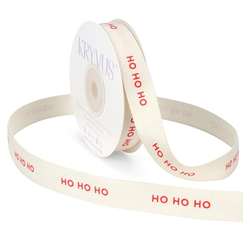 HO HO HO Christmas Cotton Ribbon 5 (36 Foot)