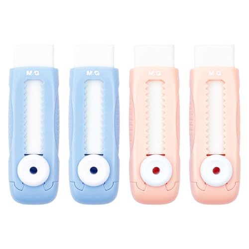4 Pack Pencil Erasers Sliding Retractable Eraser (4 Count)