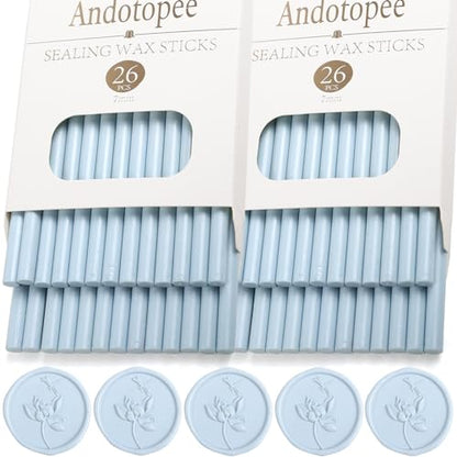 52pcs Pale Blue Sealing Wax Sticks
