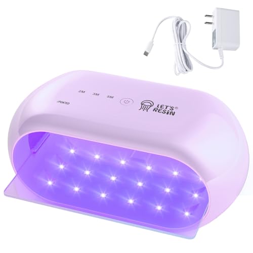 Two-Sided 36-LED UV Resin Light, 2/3/5-Min Timer, Purple