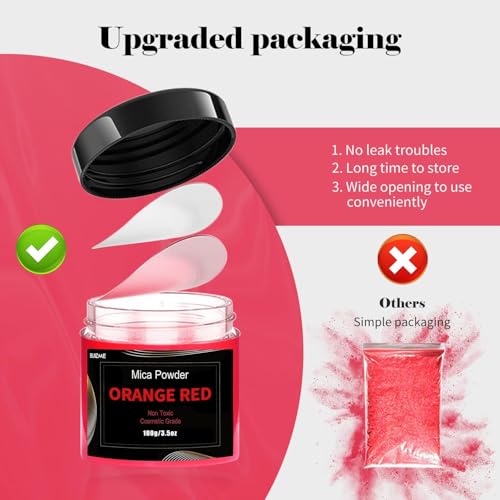 Deep Red Mica Powder Pigment (3.5 Ounce)