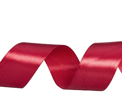1 1 2 Inch Dark Red Solid Satin Ribbon for Gift Wrapping (150 Foot)