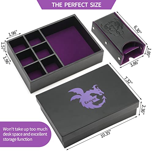 DND Dice Tray and Dice Tower with Storage