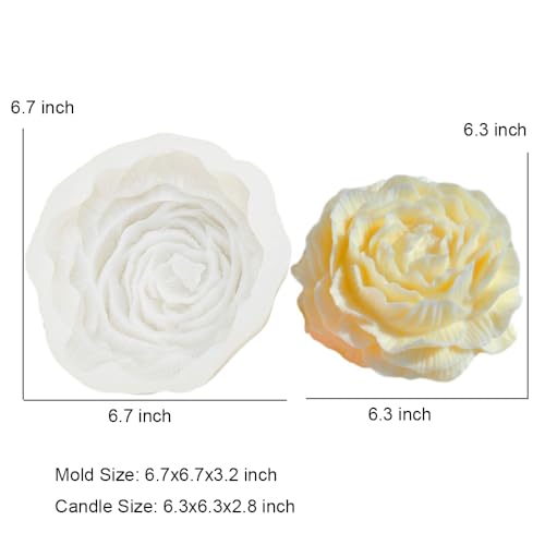 6.7 Inch Peony Flower Silicone Mold Resin Wax Soap Candle Making DIY Mold