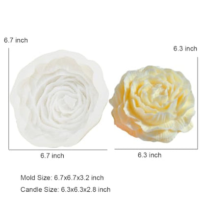 6.7 Inch Peony Flower Silicone Mold Resin Wax Soap Candle Making DIY Mold