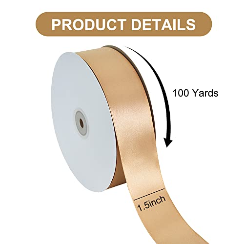 100 Yard Dark Gold Satin Ribbon 1 (300 Foot)