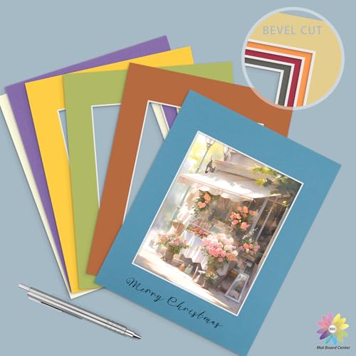 Mat Board Center 25 Pack 11x14 Picture Mat for 8x10 Photo Mixed Color
