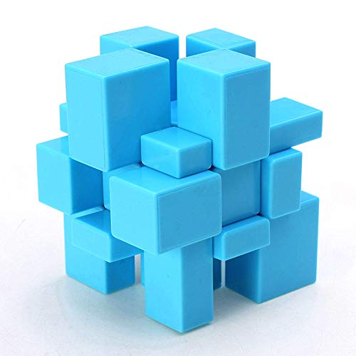 Mirror Speed Cube 3x3 Stickless Magic Cube Puzzle Toy Blue