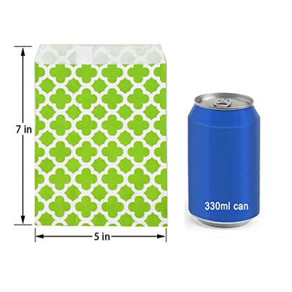 100 Pcs Lime Green Candy Buffet Bags Small Cookie Bags Polka Dot Paper Treat Bags for Wedding Birthday Party