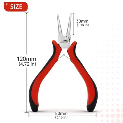 5 Piece Round Nose Pliers Set for Jewelry Making and Wire Wrapping (5 Count)