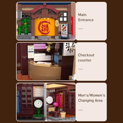 C66012W Japanese Hot Spring Hotel Building Block Model