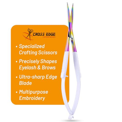 Cross Edge Spring Scissors 5 Inch straight Stainless