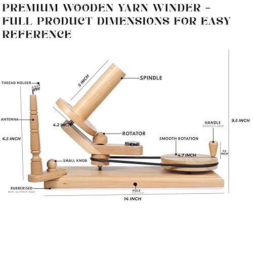 Wooden Yarn Ball Winder & Table Top Swift Set