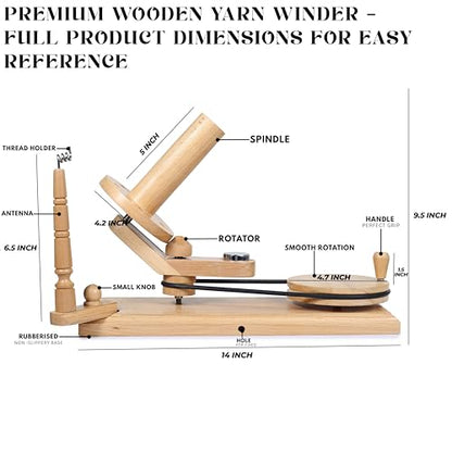 Wooden Yarn Ball Winder & Table Top Swift Set