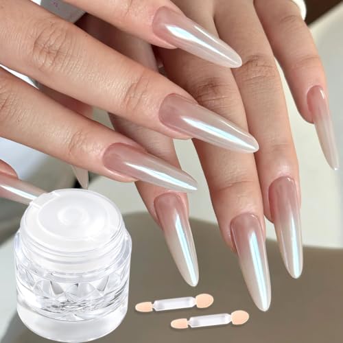 Glaze White Chrome Nail Powder