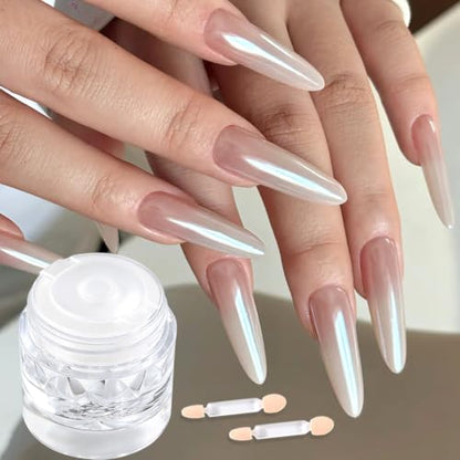 Glaze White Chrome Nail Powder