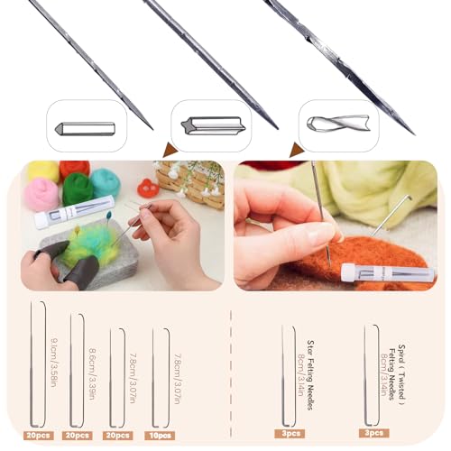 70 Pcs 4 Sizes Felting Needles Tool Kit with Needle Felting Pad