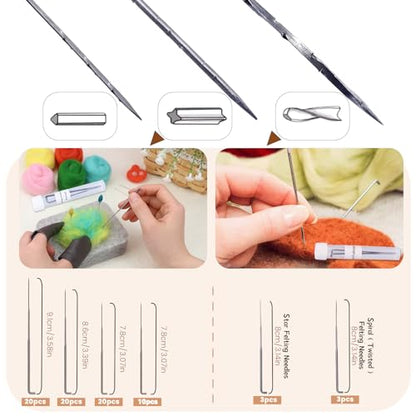 70 Pcs 4 Sizes Felting Needles Tool Kit with Needle Felting Pad