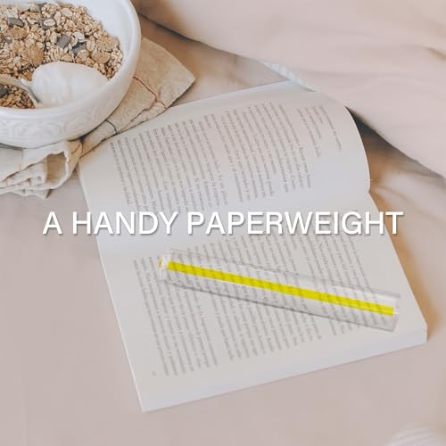 MAGDEPO 2X Bar Magnifying Ruler 6" with Guiding Line & Mini Line Magnifier with Clip for Reading Small Prints