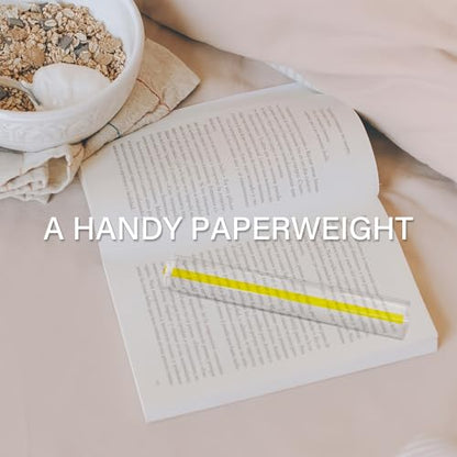 MAGDEPO 2X Bar Magnifying Ruler 6" with Guiding Line & Mini Line Magnifier with Clip for Reading Small Prints