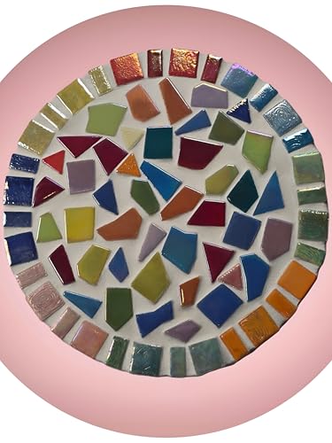 Irregular Glass Mosaic Tiles Bulk 500g Glossy and Iridescent Mosaic Glass Tiles for DIY Projects and Arts and Crafts Solid Colors and Mixes (263 Count)