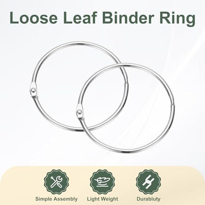 3" x 3.2" Loose Leaf Binder Rings (30 Count)