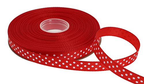 Polka Dot Grosgrain Ribbon 25 Yard Each Roll 100% Polyester (75 Foot)
