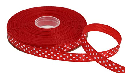 Polka Dot Grosgrain Ribbon 25 Yard Each Roll 100% Polyester (75 Foot)