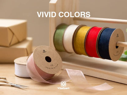 White Organza Ribbon 1" x 30 Yd Sheer Ribbon for Gift Wrapping (90 Foot)