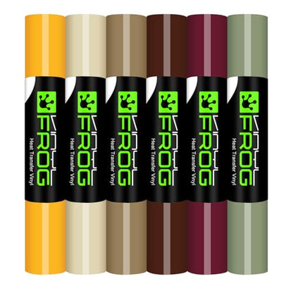 HTV Vinyl Bundle 6 Pack 12"x3ft Heat Transfer Vinyl for T Shirts (6 Count)