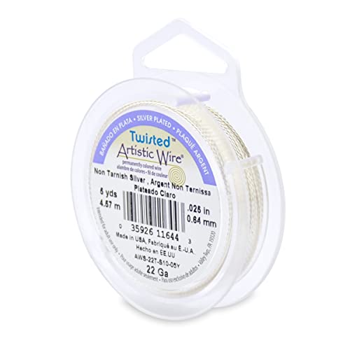 22 Gauge .64 mm Silver Plated Tarnish Resistant Colored Copper Craft Wire