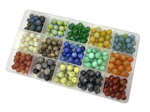 300Pcs 8mm Natural Gemstone Beads (3.5274 Ounce)